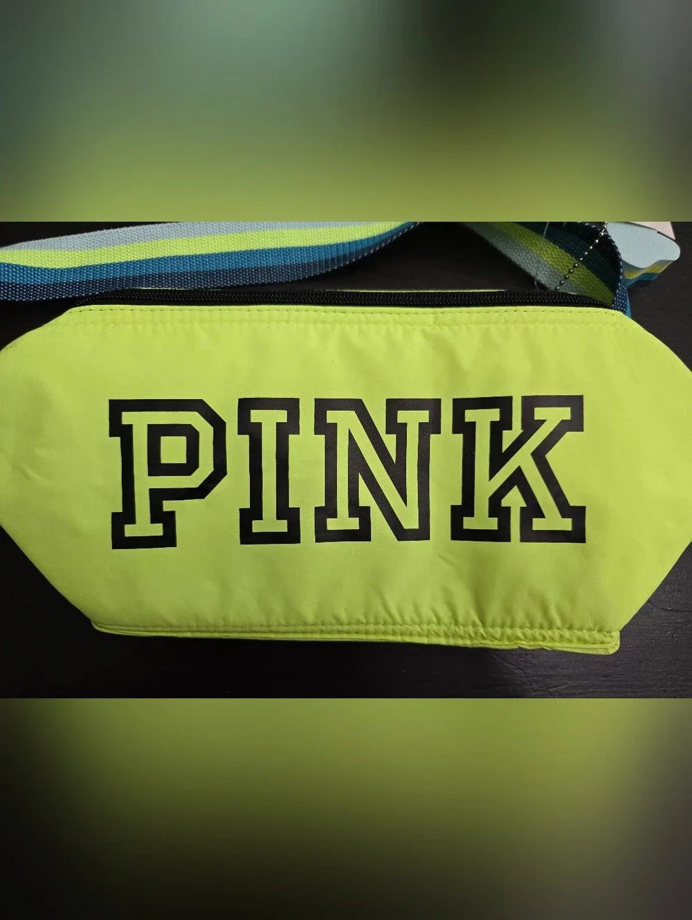 Victorias Secret PINK Cooler Bag & Dog Keychain Makeup Case Lunch Box Set Yellow